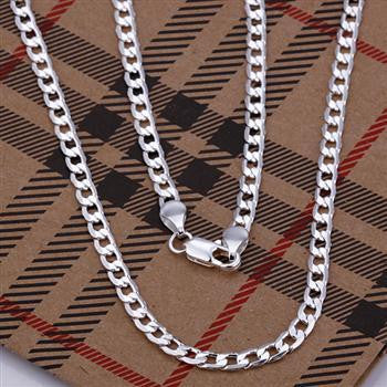 Wholesale 925 sterling solid silver chains necklace 4 mm 8-30inch men fashion necklaces jewelry male long steel neckless